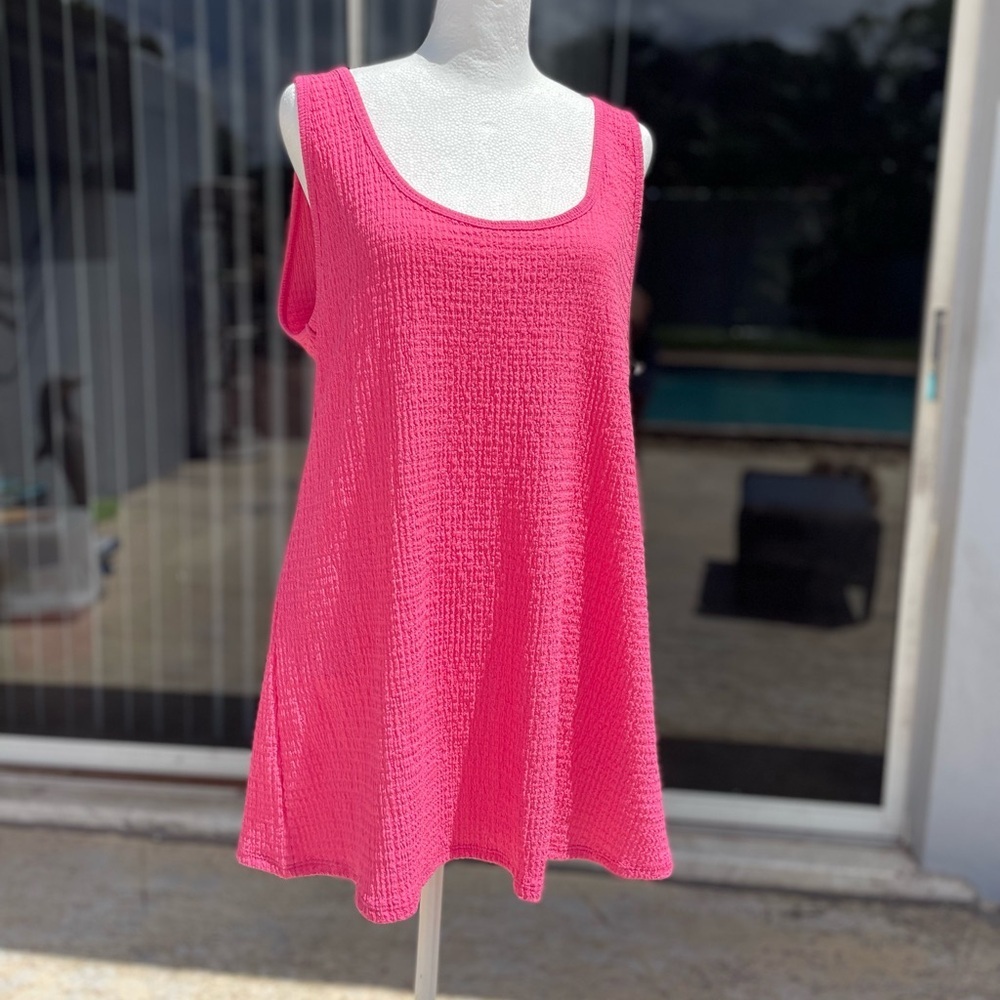 Torrid Hot Pink Double Scoop Smocked Tank Size 2X